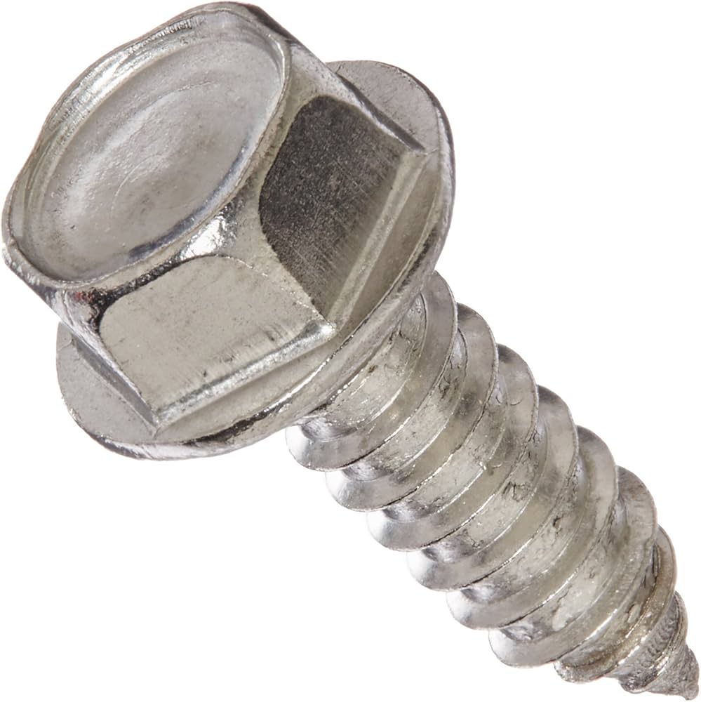 Picture of Brighton Best Br187010 #6-20X3/4",(Ft) Stainless 18-8 Self-Tapping Screw, Indent Hex Washer Head, Unslot, Typ